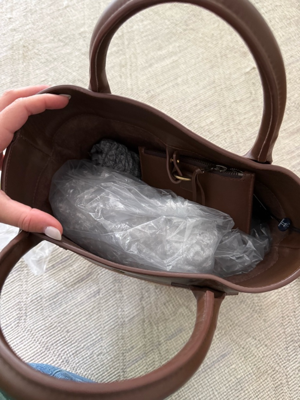 Lucchese Brown Suede & Leather Tote - Picture 5 of 7